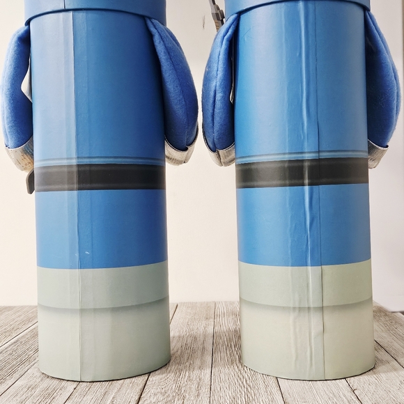 VTG Pair of 17" Toy Soldier Nutcracker Blue Cylinder Christmas Holiday Cardboard - Picture 8 of 16